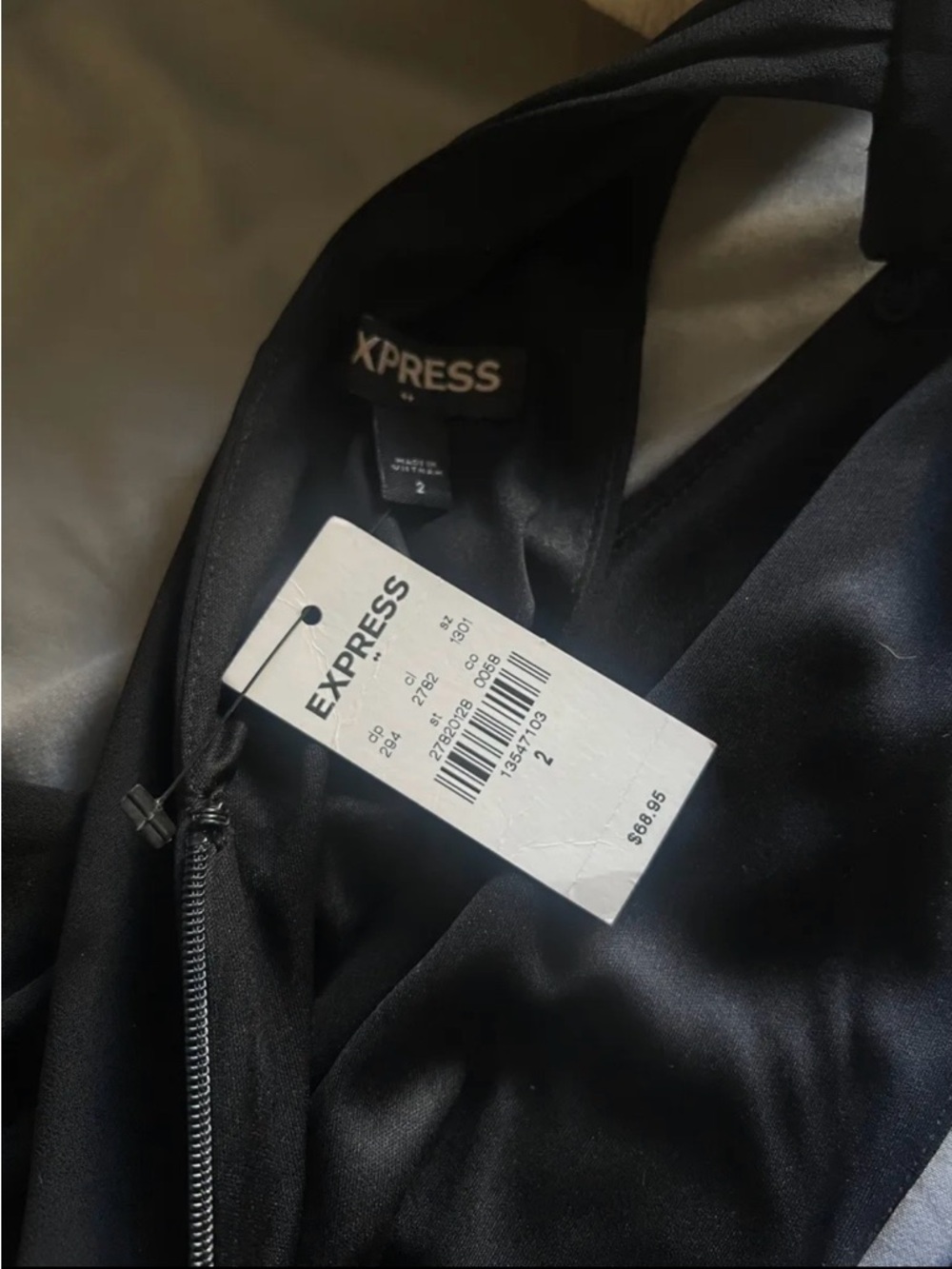 Express Black One-Shoulder Keyhole Fit & Flare Dress - Picture 4 of 4